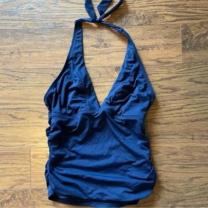 Athleta - Navy Blue Shirrendipity Halter Swim Tops